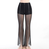 Street hipster personality characteristic see-through trousers