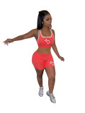 Fashion Sexy Sports Print Tank Top Shorts Set