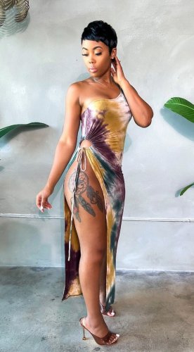 dress temperament high-end one shoulder skirt