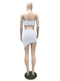 Fashion sexy mesh stitching suspender irregular dress