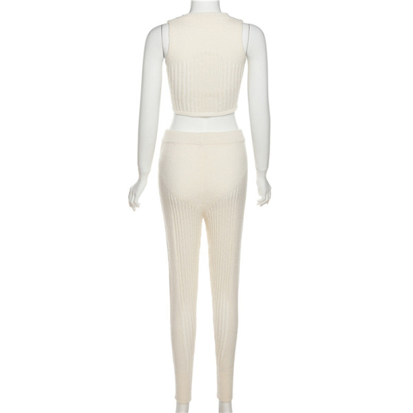 Sexy Perspective Knitted Sleeveless Vest High Waist Bag Hip Slim Fit Slim Fit