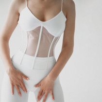 Slim-fit corset sexy mesh see-through stitching suspenders Slim-fit corset sexy mesh see-through stitching suspenders