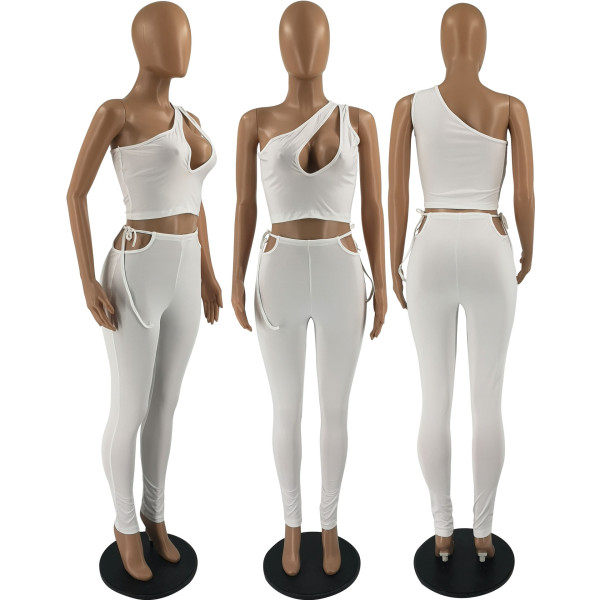 Sexy Casual Fashion Solid Color Two Piece Pants Suit
