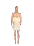 Solid Color Sling Side Tie Sexy Dress