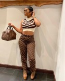 Stylish hem slit casual trousers