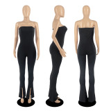Milk silk tube top solid color sexy slim jumpsuit