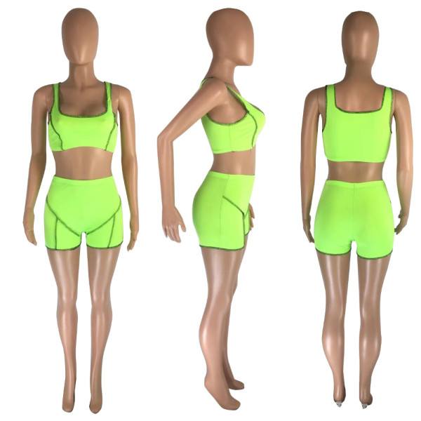 Solid Color Fashion Casual Sports Pants Two Piece Set