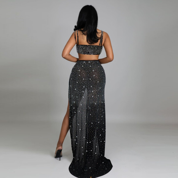 Sexy floor mopping hot drill dress nightclub clothes