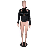 Sexy Corset Halter Wrap Top