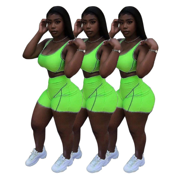 Solid Color Fashion Casual Sports Pants Two Piece Set