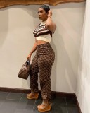 Stylish hem slit casual trousers