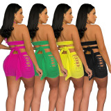 Summer halter strapless skirt suit