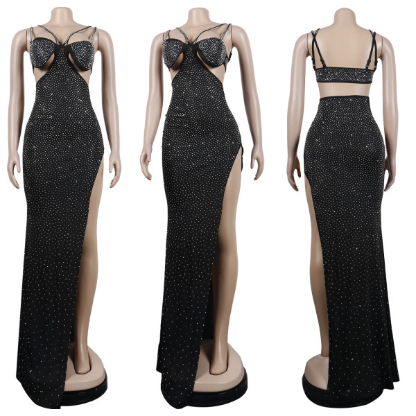 Sexy floor mopping hot drill dress nightclub clothes