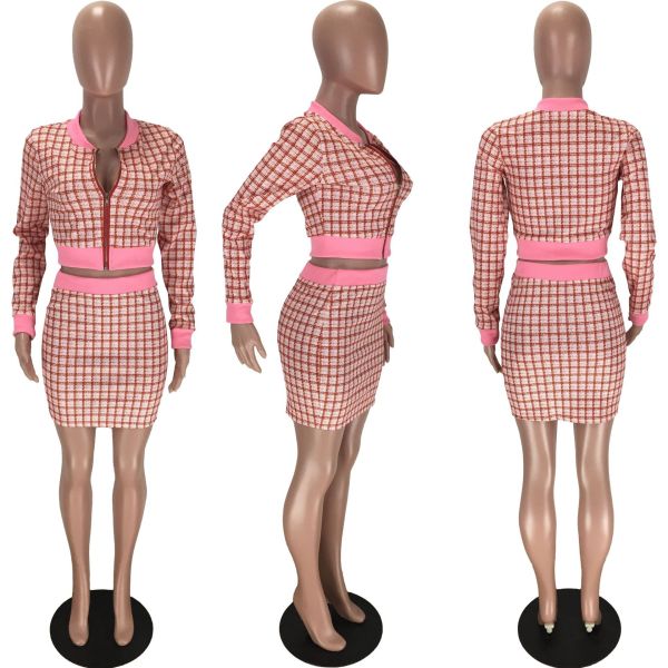 Digitally Printed Threaded Long Sleeve Two Piece Set