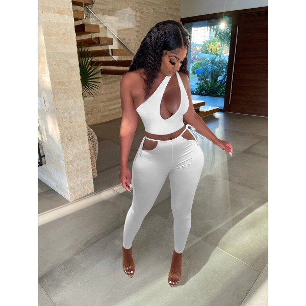 Sexy Casual Fashion Solid Color Two Piece Pants Suit
