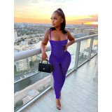 Mesh Solid Pleated Jumpsuit with Panties