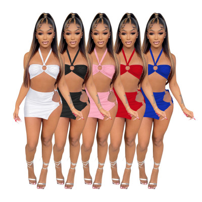 Milk silk tube top sexy solid color two-piece set