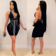 Sexy Hot Drill Sleeveless Halter Perspective Slim Dress Nightclub