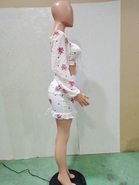 irregular strap print suit