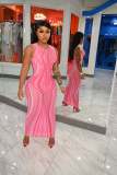 Mesh Sliver Dress Sleeveless Long Dress