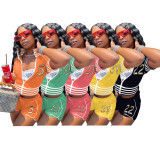 Digital Embroidered Suit Zip Short Sleeve Jacket Shorts Solid Color Stretch Two Piece