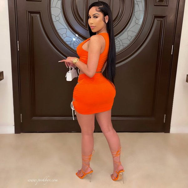 Sexy Solid Color Strap Hollow Out Two-Piece Plus Size Women's Clothes