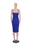 ruched shiny slip dress