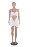 Fashion Casual Ladies Lace Up Cutout Pleated Ladies Dress