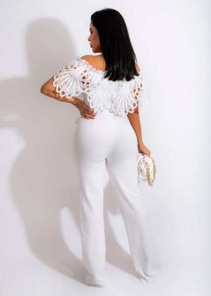 Sexy ruffled off-the-shoulder jumpsuit