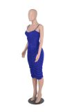 ruched shiny slip dress