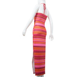 Women's clothing design sense strapping hollow sexy backless slim bag hip dress women