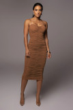 ruched shiny slip dress