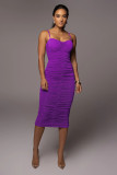 ruched shiny slip dress
