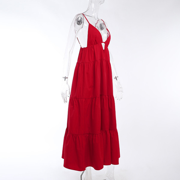 Boho V-Neck Dress Sexy Sling Dress