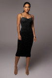 ruched shiny slip dress