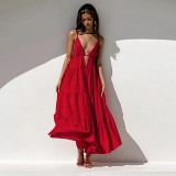 Boho V-Neck Dress Sexy Sling Dress