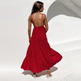 Boho V-Neck Dress Sexy Sling Dress