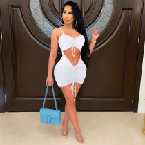 Fashion Casual Ladies Lace Up Cutout Pleated Ladies Dress Fashion Casual Ladies Lace Up Cutout Pleated Ladies Dress