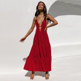 Boho V-Neck Dress Sexy Sling Dress