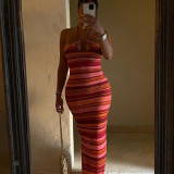 Women's clothing design sense strapping hollow sexy backless slim bag hip dress women