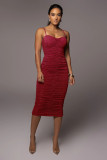 ruched shiny slip dress