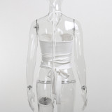 Void exposed navel sexy sling Temperament low-cut strappy halter vest
