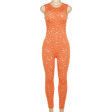 Women's Sexy Cutout Sleeveless Ripped Casual Sports Jumpsuit