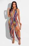 tie-dye strappy jumpsuit