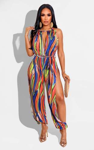 tie-dye strappy jumpsuit