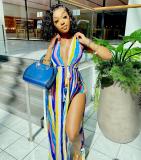 Camisole Shorts Two-Piece Sexy Deep V-Neck Striped Print Suit