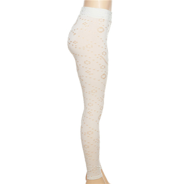 Sexy Hollow Hole High Waist Tight Sports Casual Pants Women
