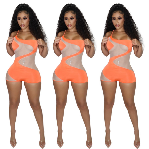 Fashion sexy mesh suspender jumpsuit