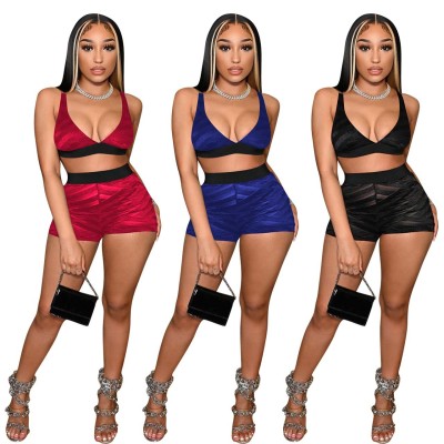 Sexy see-through mesh two-piece set