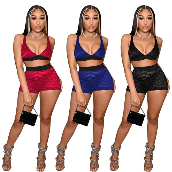 Sexy see-through mesh two-piece set